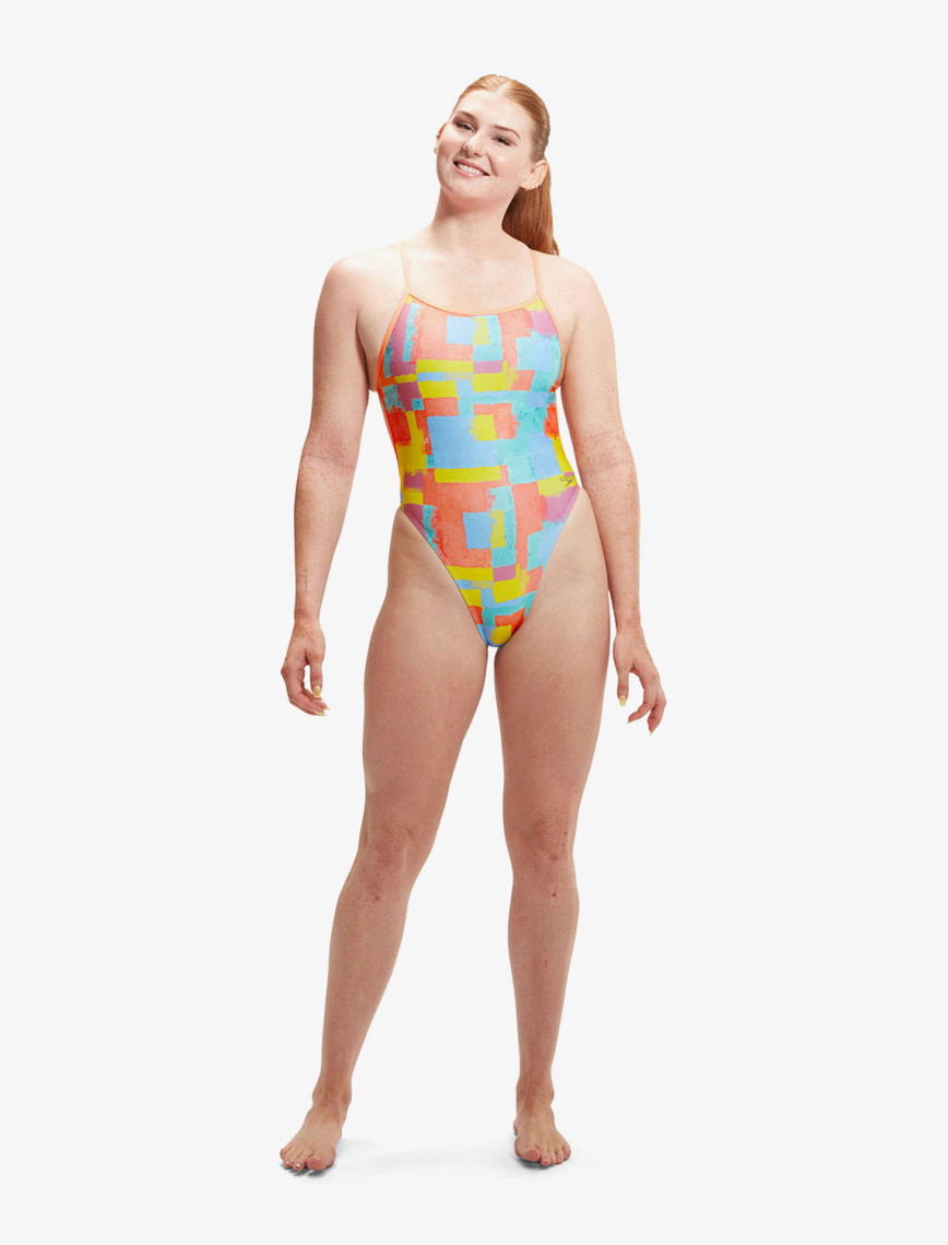 Speedo Allover Digital V-Back Kadın Renkli Mayo Speedo Allover Digital V-Back Kadın Renkli Mayo