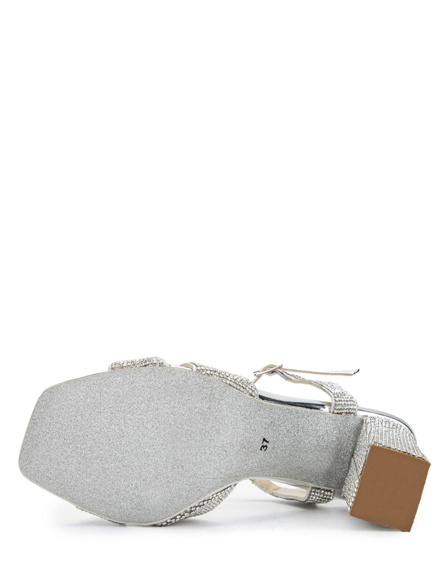 Tamer Tanca Kadın Vegan Gümüş Topuklu Sandalet Tamer Tanca Kadın Vegan Gümüş Topuklu Sandalet