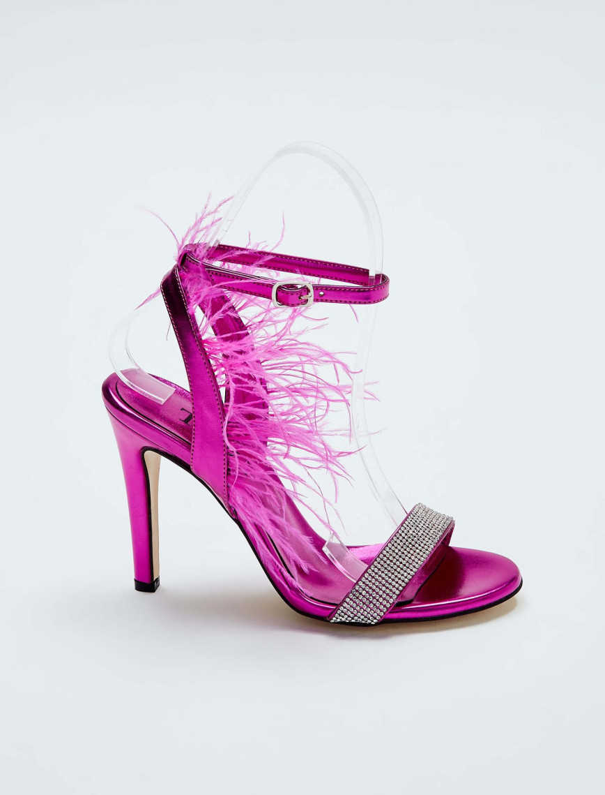 Tamer Tanca Kadın Vegan Fuşya Topuklu Sandalet Tamer Tanca Kadın Vegan Fuşya Topuklu Sandalet