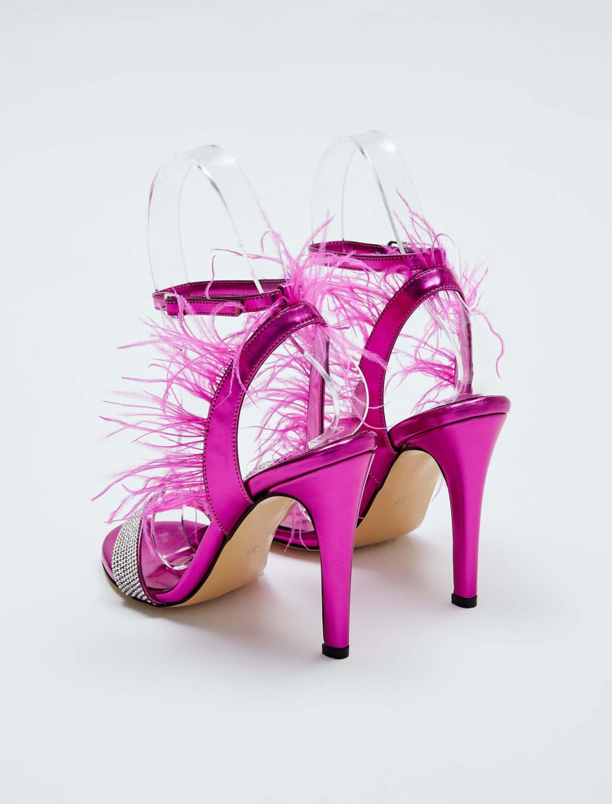 Tamer Tanca Kadın Vegan Fuşya Topuklu Sandalet Tamer Tanca Kadın Vegan Fuşya Topuklu Sandalet