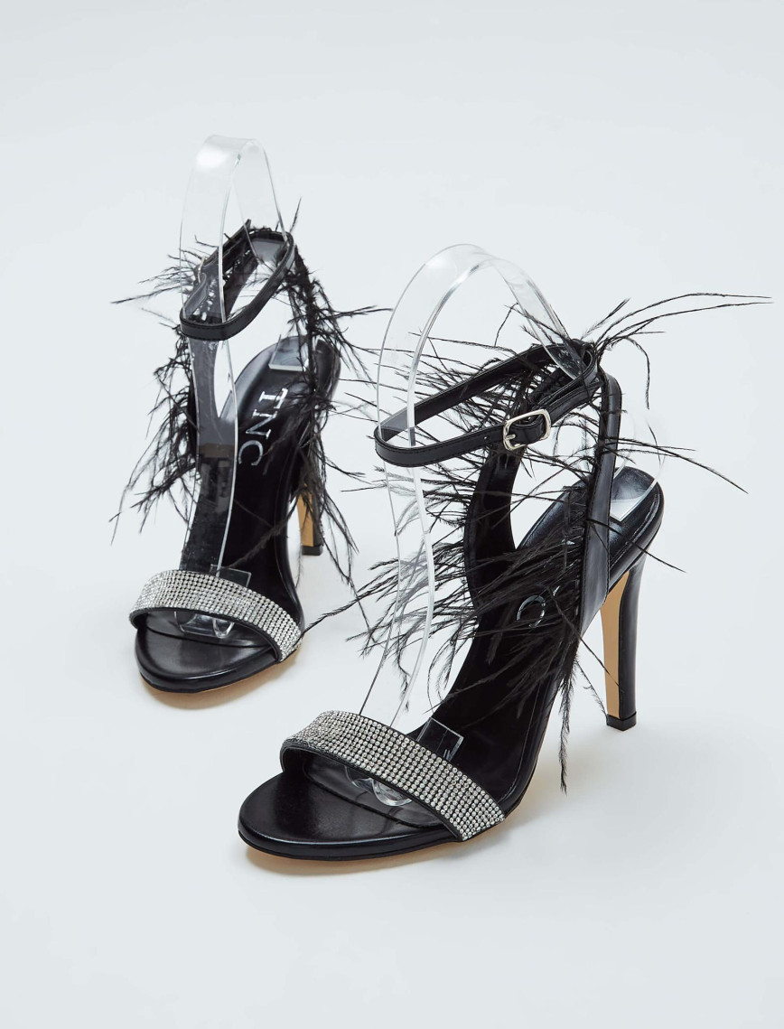 Tamer Tanca Kadın Vegan Siyah Topuklu Sandalet Tamer Tanca Kadın Vegan Siyah Topuklu Sandalet