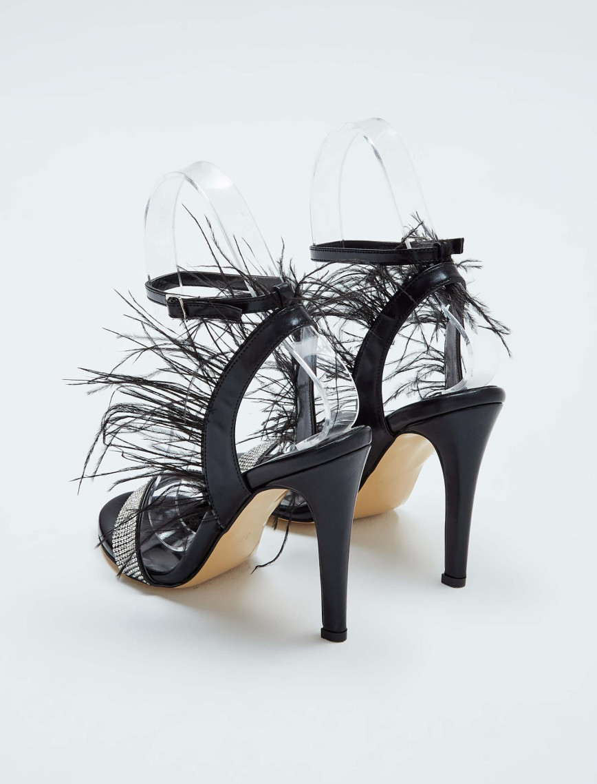 Tamer Tanca Kadın Vegan Siyah Topuklu Sandalet Tamer Tanca Kadın Vegan Siyah Topuklu Sandalet