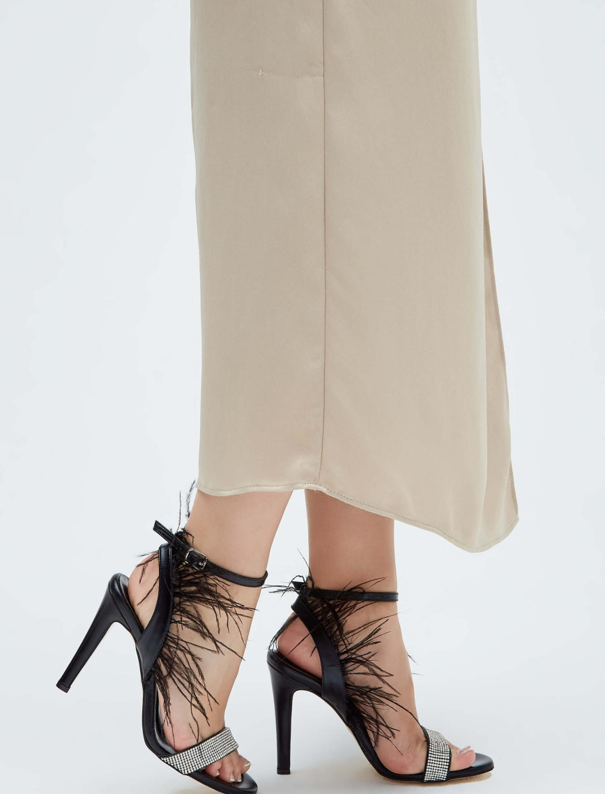 Tamer Tanca Kadın Vegan Siyah Topuklu Sandalet Tamer Tanca Kadın Vegan Siyah Topuklu Sandalet