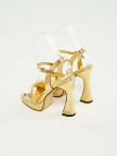 Tamer Tanca Kadın Vegan Altın Topuklu Sandalet