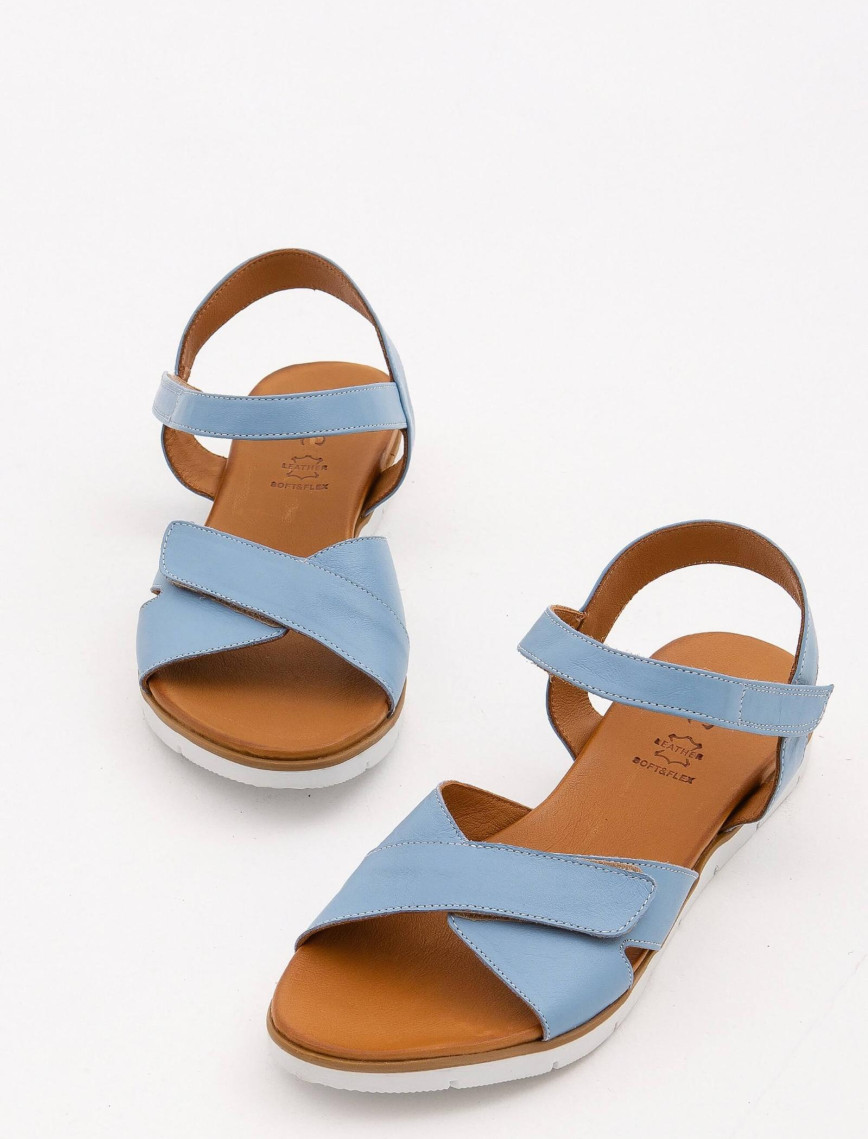 Tamer Tanca Kadın Hakiki Deri Jean Günlük Sandalet