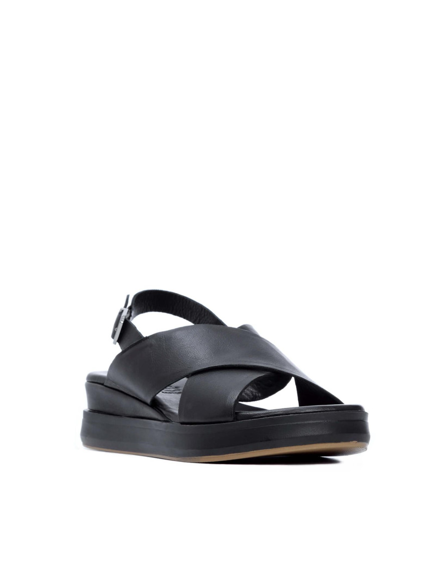 Tamer Tanca Kadın Hakiki Deri Siyah Deri Düz Sandalet
