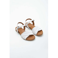 Tamer Tanca Kadın Hakiki Deri Beyaz Düz Sandalet