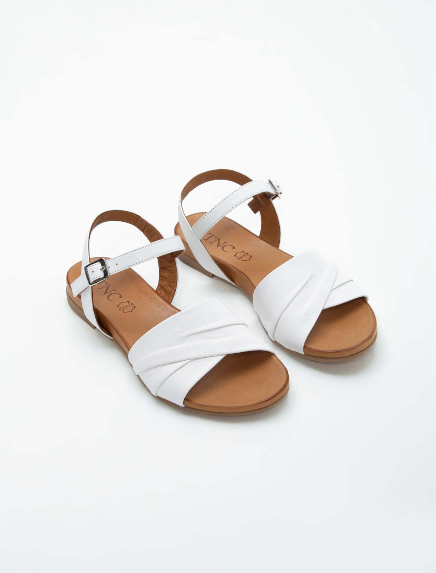 Tamer Tanca Kadın Hakiki Deri Siyah Deri Düz Sandalet