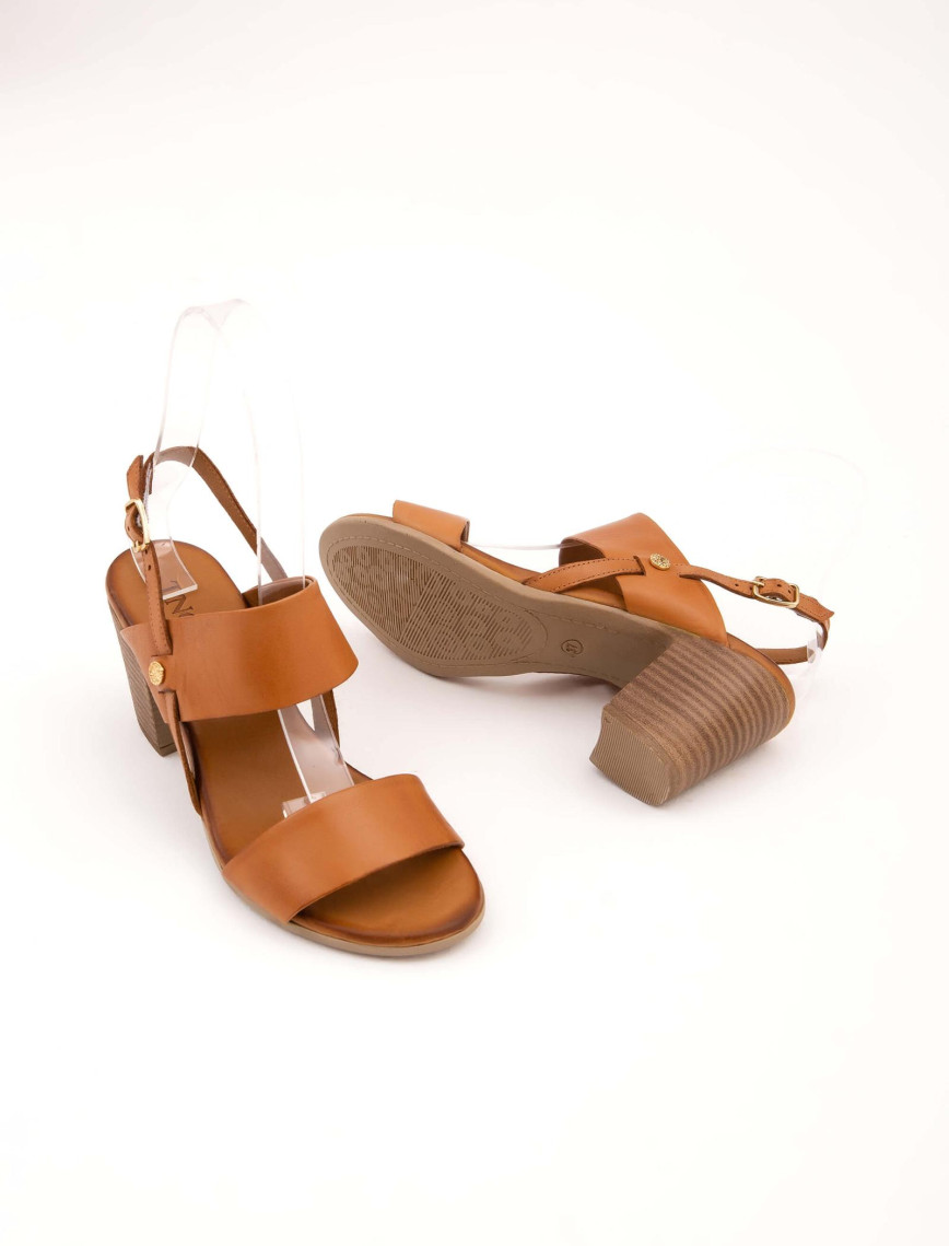 Tamer Tanca Kadın Hakiki Deri Taba Topuklu Sandalet Tamer Tanca Kadın Hakiki Deri Taba Topuklu Sandalet