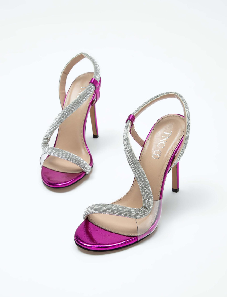 Tamer Tanca Kadın Vegan Fuşya Topuklu Sandalet