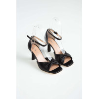 Tamer Tanca Kadın Hakiki Deri Siyah Deri Topuklu Sandalet