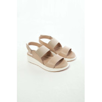 Tamer Tanca Kadın Hakiki Deri Bej Düz Sandalet Tamer Tanca Kadın Hakiki Deri Bej Düz Sandalet
