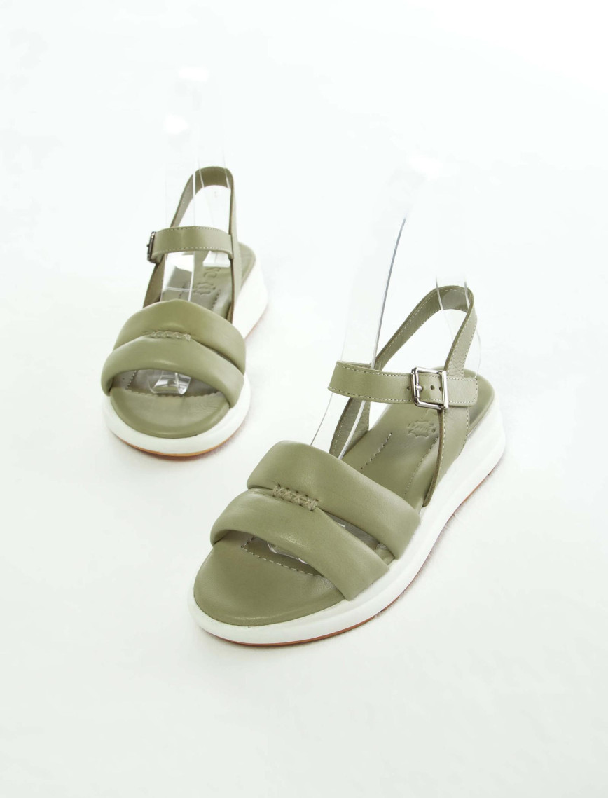 Tamer Tanca Kadın Hakiki Deri Yeşil Düz Sandalet Tamer Tanca Kadın Hakiki Deri Yeşil Düz Sandalet