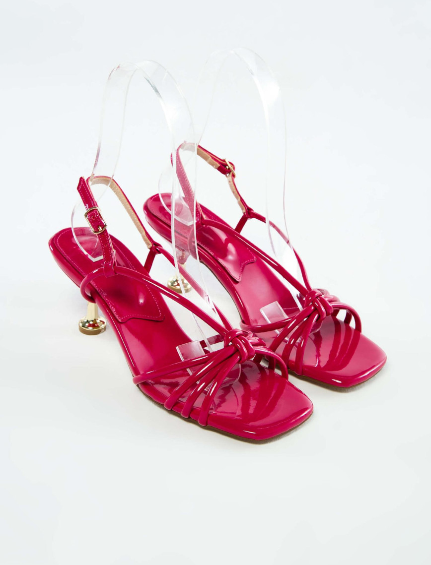 Tamer Tanca Kadın Vegan Siyah Rugan Topuklu Sandalet Tamer Tanca Kadın Vegan Siyah Rugan Topuklu Sandalet