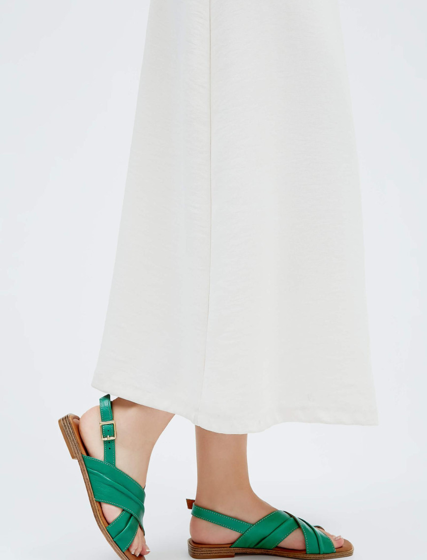 Tamer Tanca Kadın Vegan Yeşil Düz Sandalet Tamer Tanca Kadın Vegan Yeşil Düz Sandalet