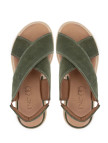 Tamer Tanca Kadın Vegan Haki Süet Düz Sandalet