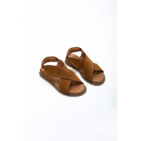 Tamer Tanca Kadın Vegan Taba Süet Düz Sandalet