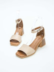 Tamer Tanca Kadın Vegan Bej Topuklu Sandalet Tamer Tanca Kadın Vegan Bej Topuklu Sandalet