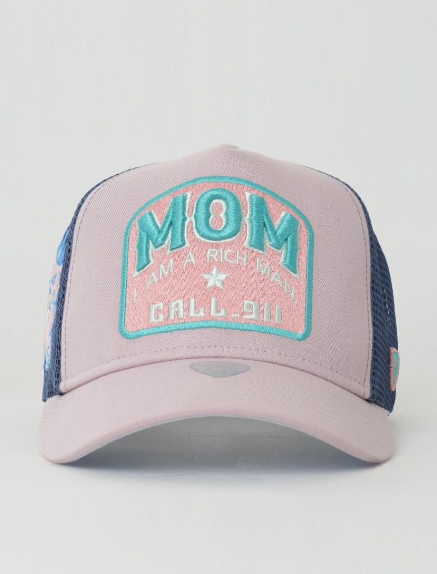 RustandRich Kadın Erkek Pudra Trucker Şapka-Motto Collection-Mom RustandRich Kadın Erkek Pudra Trucker Şapka-Motto Collection-Mom