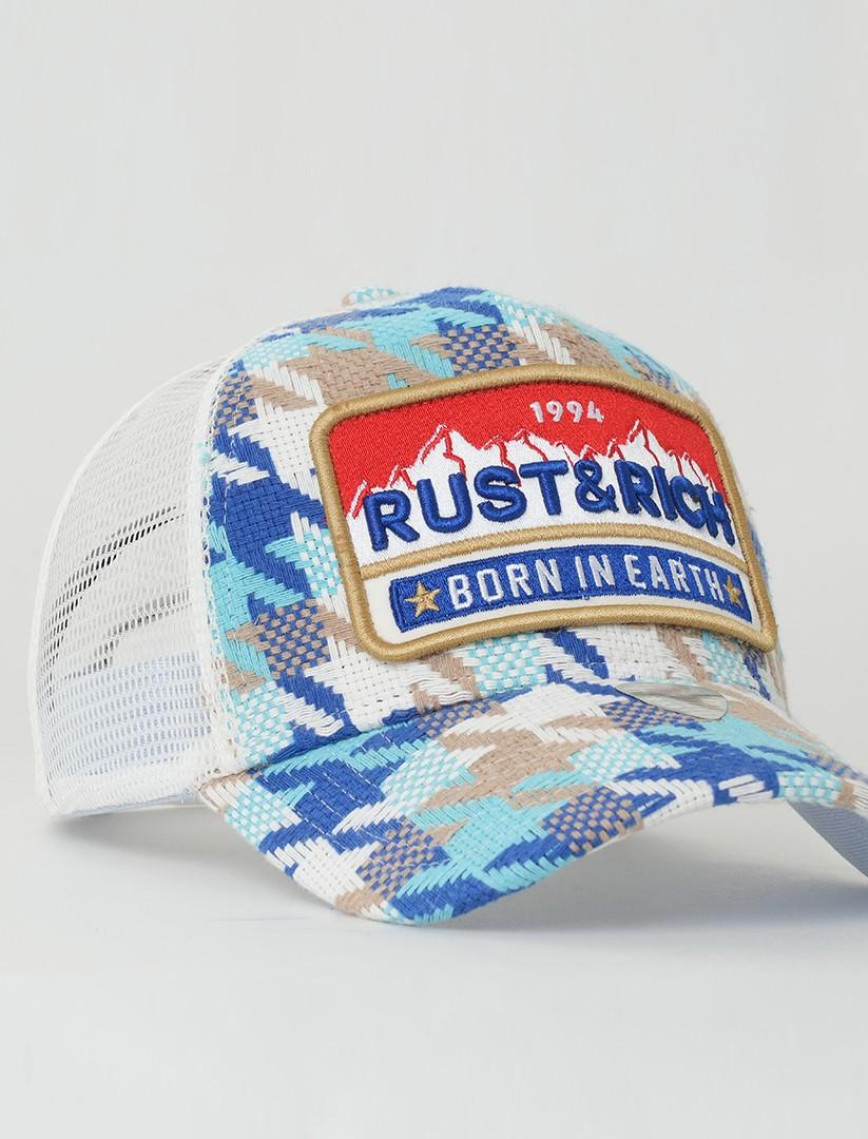 RustandRich Kadın Erkek Mavi Trucker Şapka-Urban Collection-Born In Earth RustandRich Kadın Erkek Mavi Trucker Şapka-Urban Collection-Born In Earth