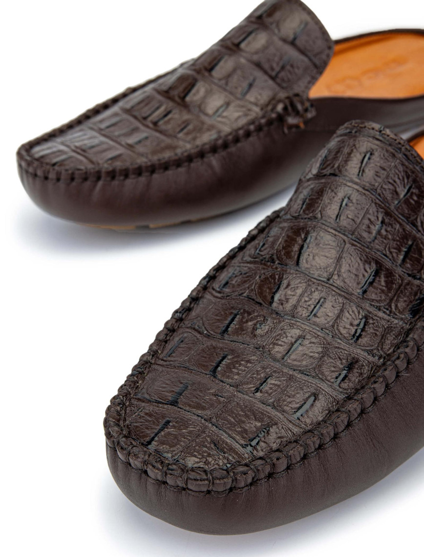 Tamer Tanca Erkek Hakiki Deri Kahverengi Terlik