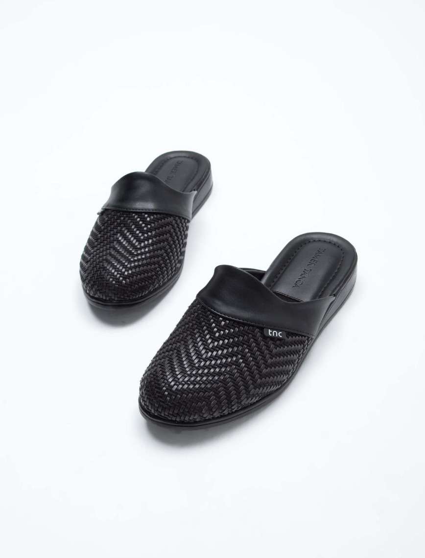 Tamer Tanca Erkek Vegan Siyah Ev Terliği Terlik Tamer Tanca Erkek Vegan Siyah Ev Terliği Terlik