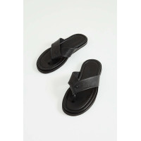 Tamer Tanca Erkek Hakiki Deri Siyah Floter Parmak Arası Terlik