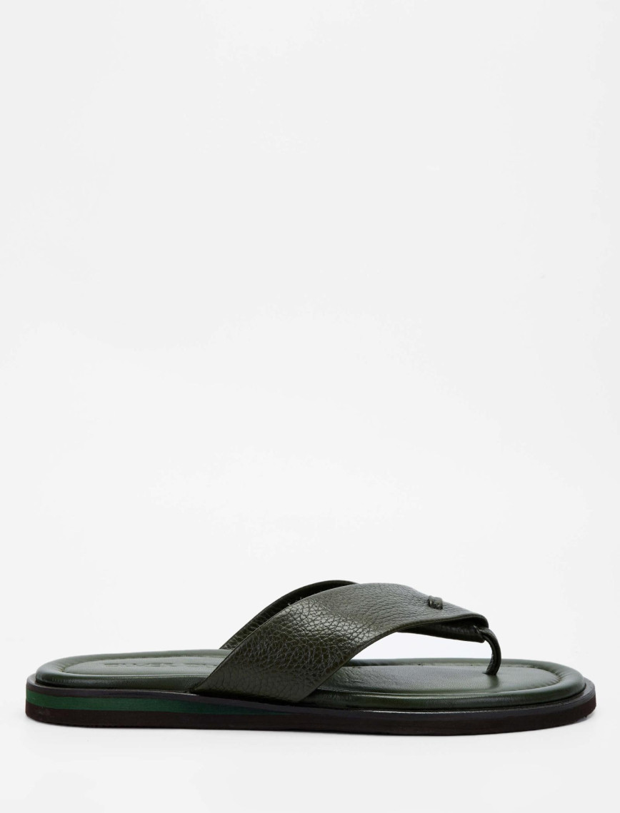 Tamer Tanca Erkek Hakiki Deri Taba Floter Parmak Arası Terlik