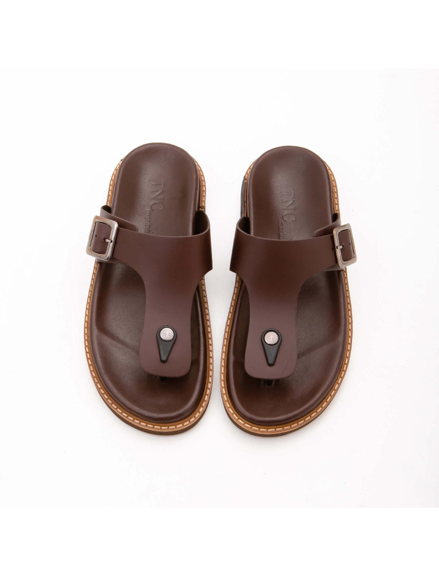 Tamer Tanca Erkek Hakiki Deri Kahverengi Parmak Arası Terlik