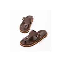 Tamer Tanca Erkek Hakiki Deri Kahverengi Parmak Arası Terlik