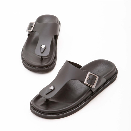 Tamer Tanca Erkek Hakiki Deri Siyah Parmak Arası Terlik Tamer Tanca Erkek Hakiki Deri Siyah Parmak Arası Terlik