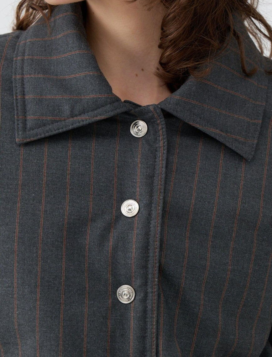 Çizgili Vatkalı Mont Çizgili Vatkalı Mont