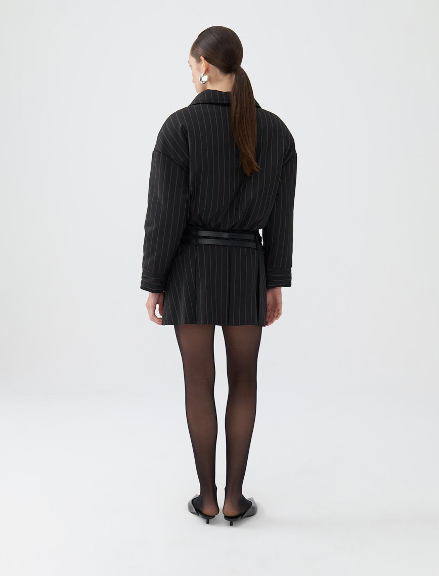 Çizgili Vatkalı Mont Çizgili Vatkalı Mont