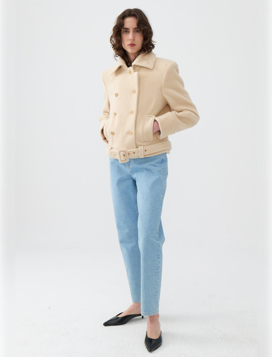 Vatkalı Gömlek Yaka Kaban Vatkalı Gömlek Yaka Kaban