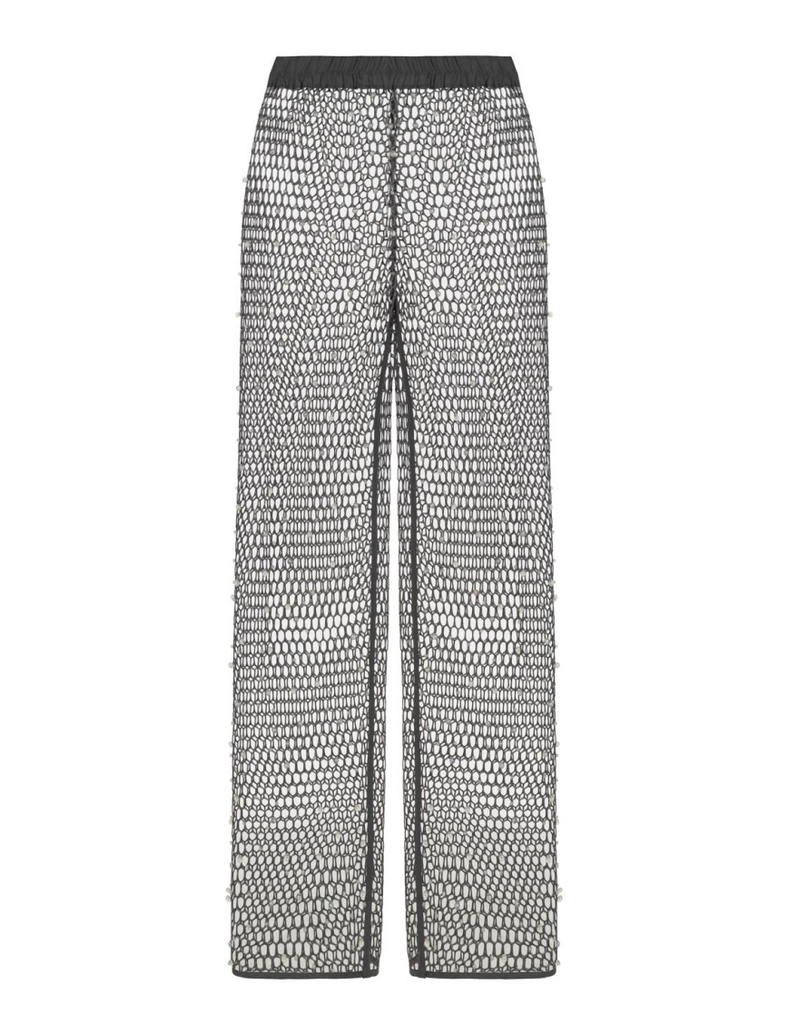 Parıltı İplikli File Pantolon