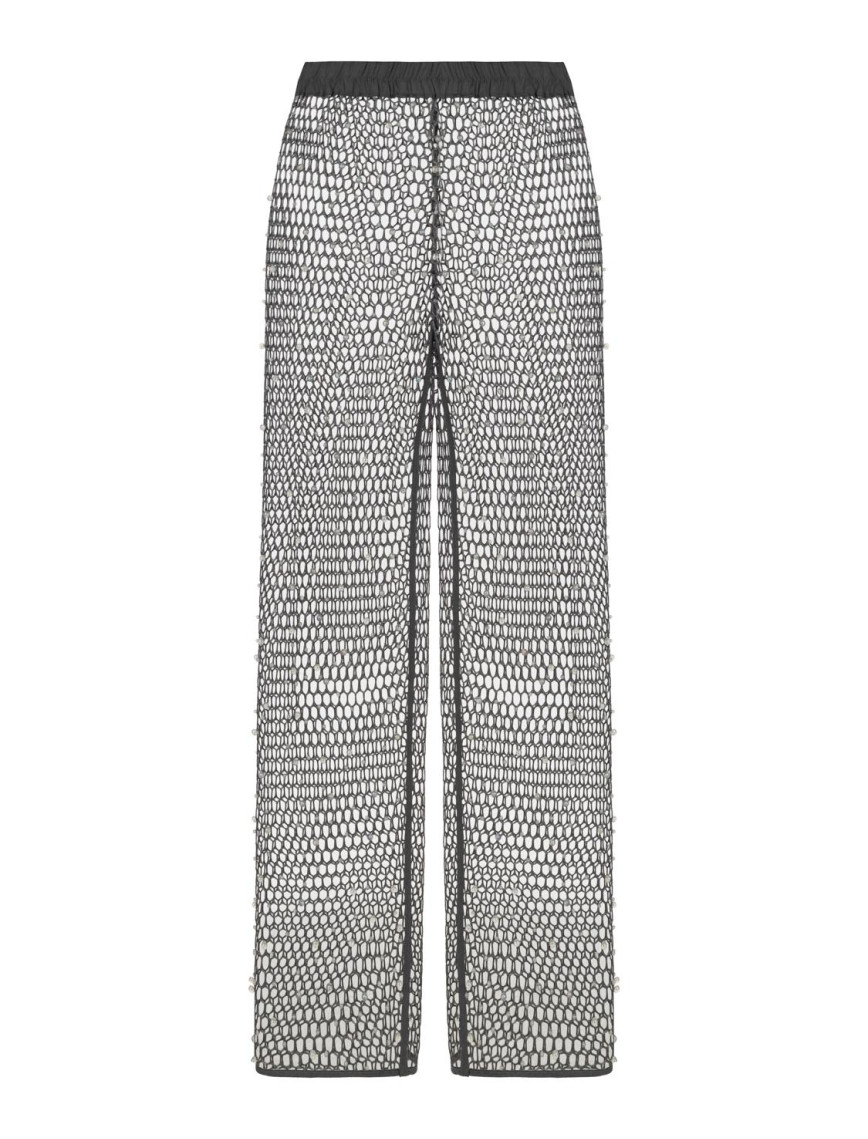 Parıltı İplikli File Pantolon