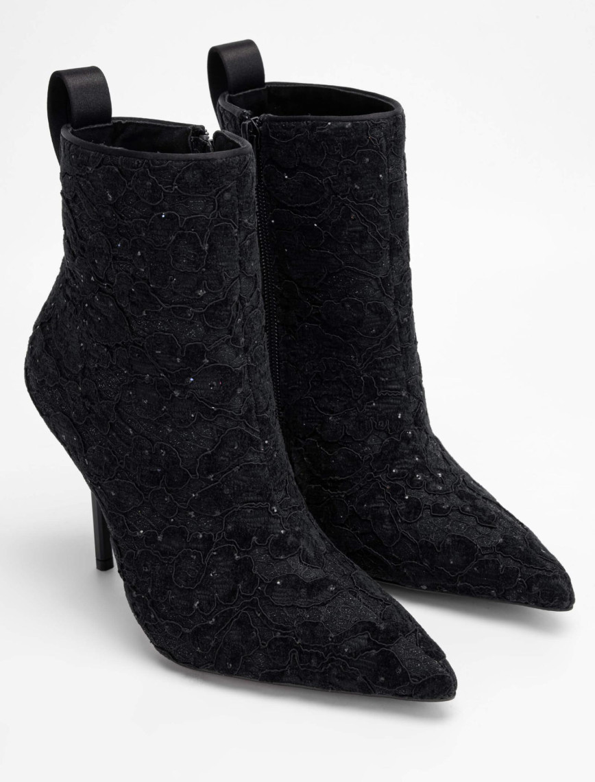 Tamer Tanca Kadın Tekstil Siyah Topuklu Bot Tamer Tanca Kadın Tekstil Siyah Topuklu Bot