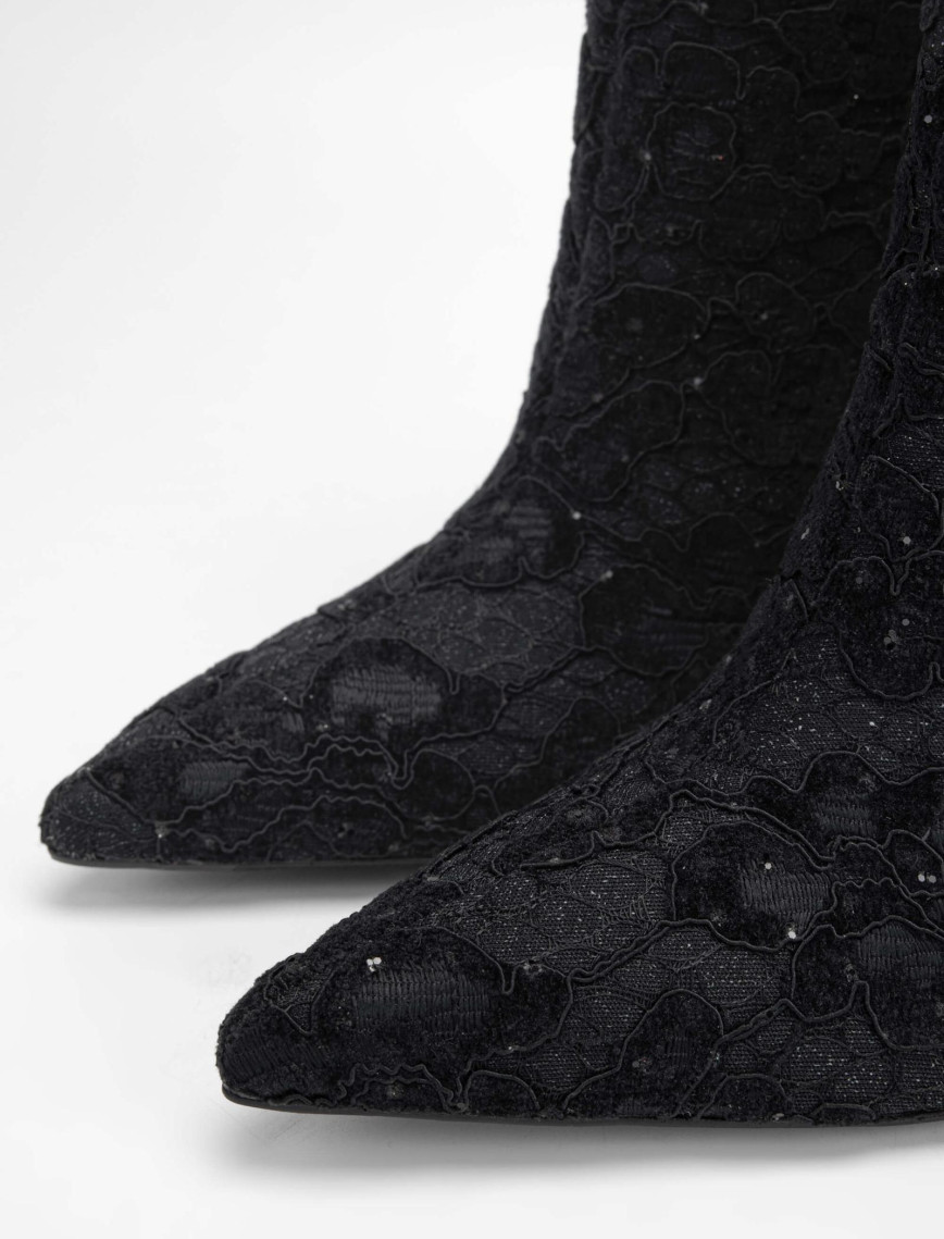 Tamer Tanca Kadın Tekstil Siyah Topuklu Bot Tamer Tanca Kadın Tekstil Siyah Topuklu Bot