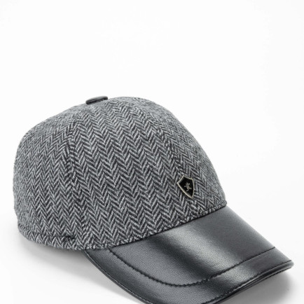 Tamer Tanca Erkek Tekstil Deri Gri Şapka Tamer Tanca Erkek Tekstil Deri Gri Şapka