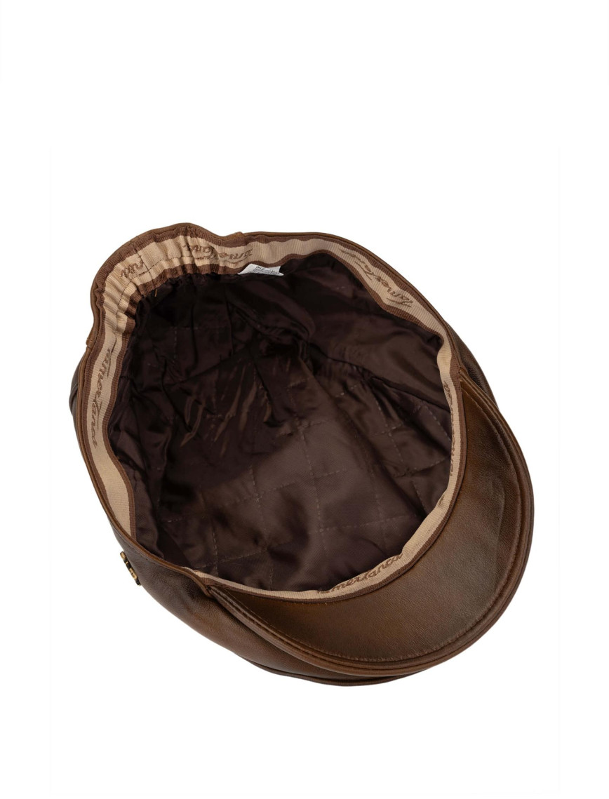 Tamer Tanca Erkek Hakiki Deri Taba Şapka Tamer Tanca Erkek Hakiki Deri Taba Şapka