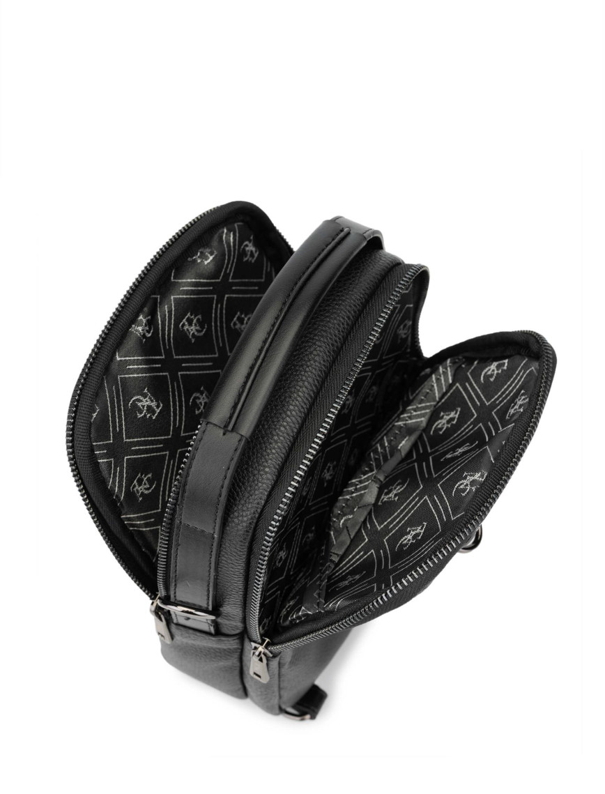 Tamer Tanca Erkek Vegan Siyah Body Bag Çanta