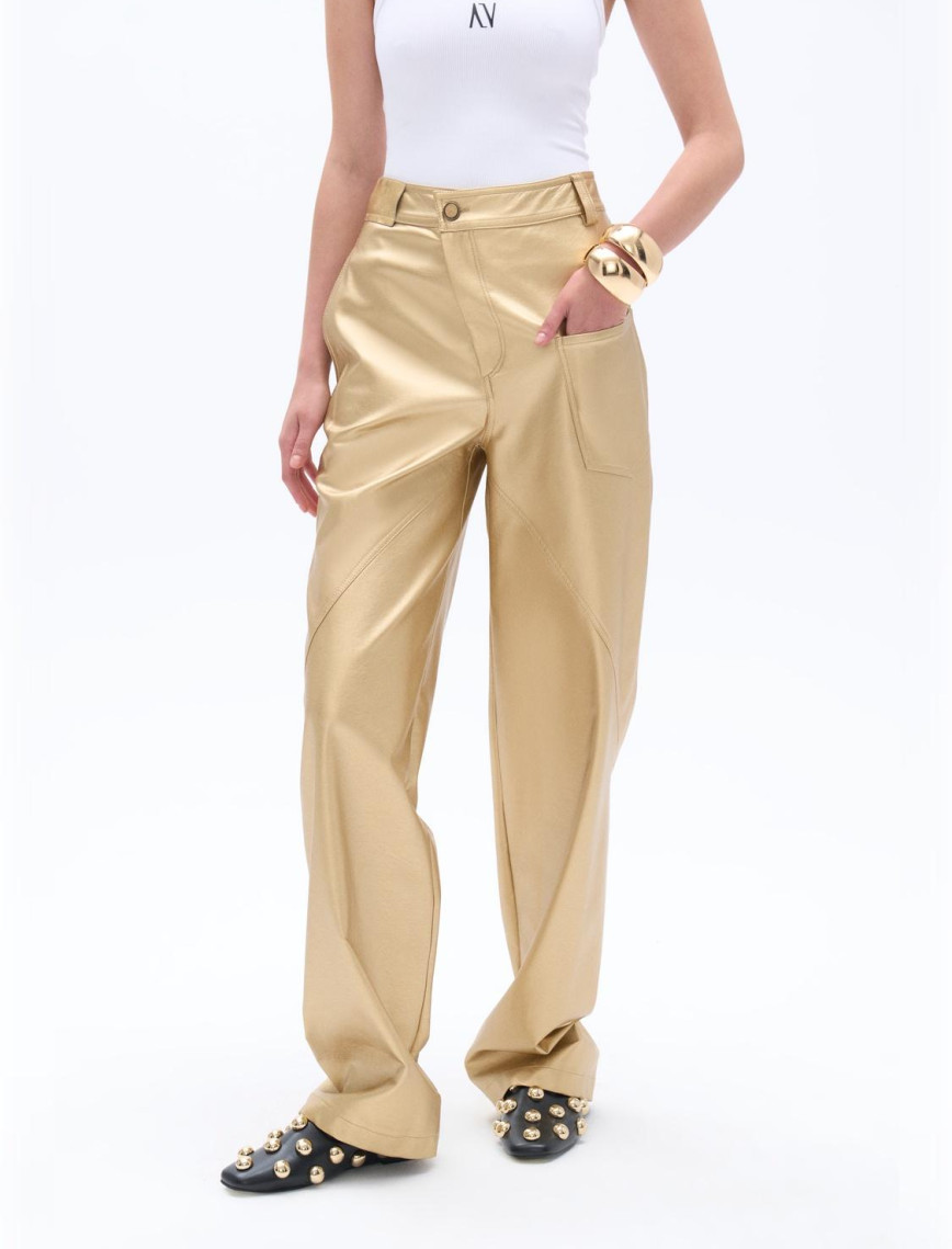 Yüksek Bel Suni Deri Pantolon Yüksek Bel Suni Deri Pantolon