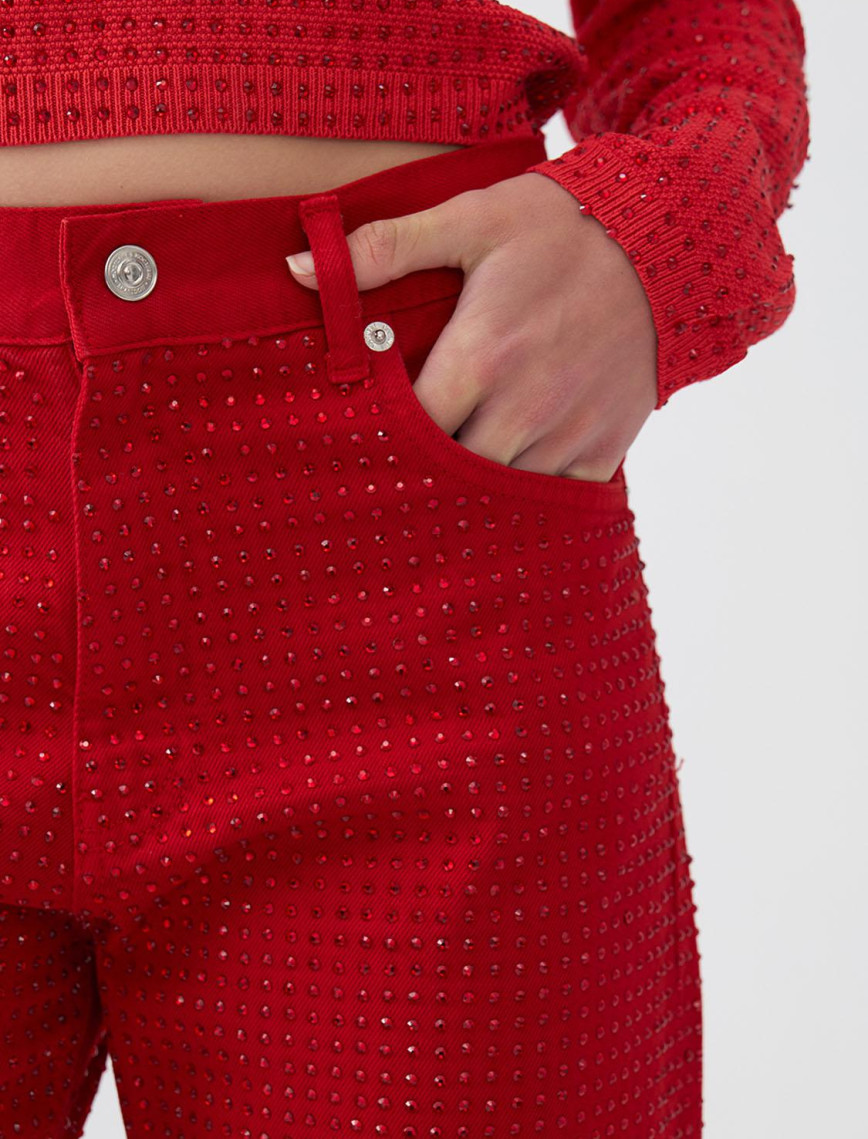 Taş Tasarımlı Jean Pantolon