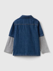 Erkek Çocuk Lacivert Yama Cepli Yırtmaçlı Düğmeli Çift Kat Denim Gömlek Erkek Çocuk Lacivert Yama Cepli Yırtmaçlı Düğmeli Çift Kat Denim Gömlek