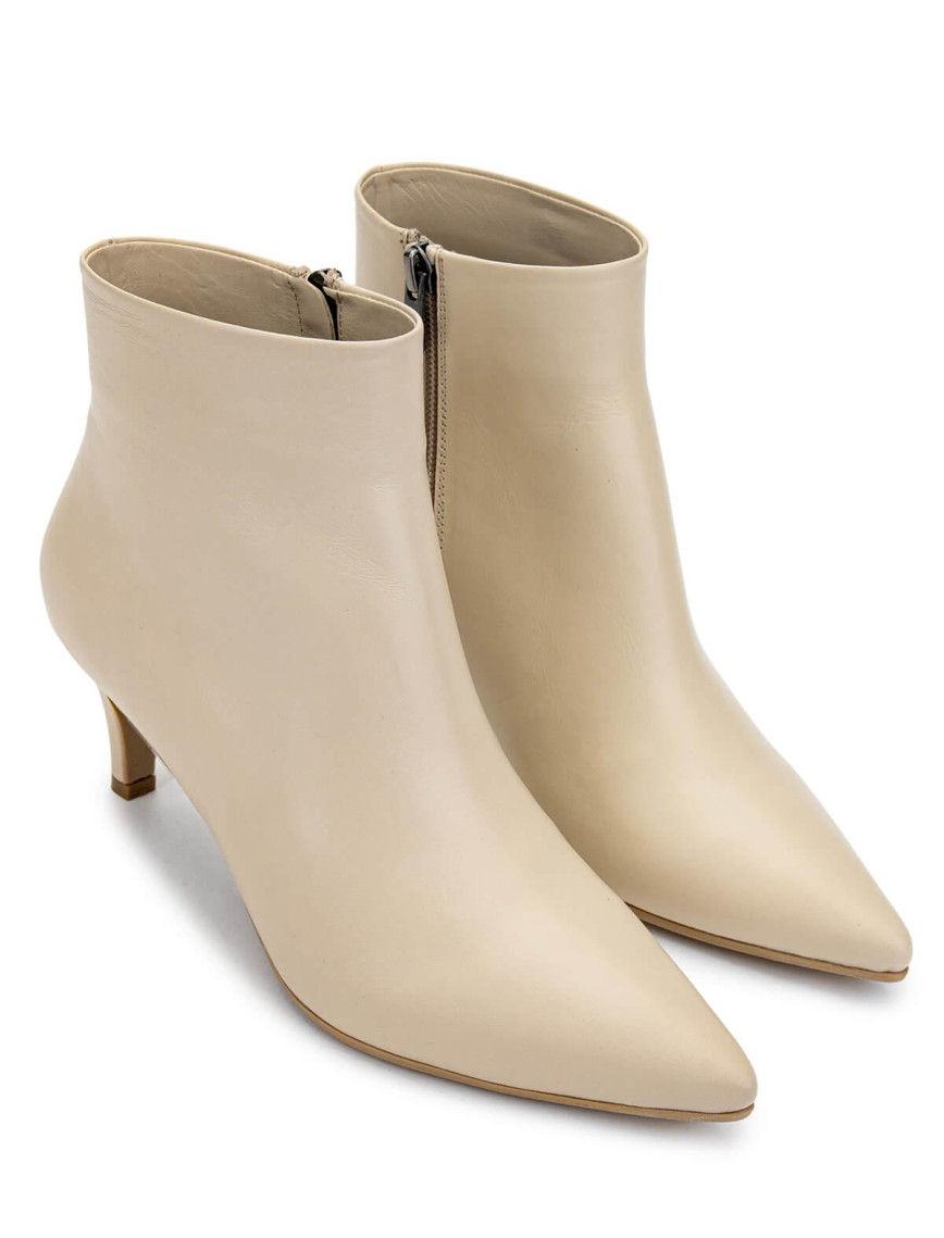Tamer Tanca Kadın Hakiki Deri Bej Topuklu Bot Tamer Tanca Kadın Hakiki Deri Bej Topuklu Bot