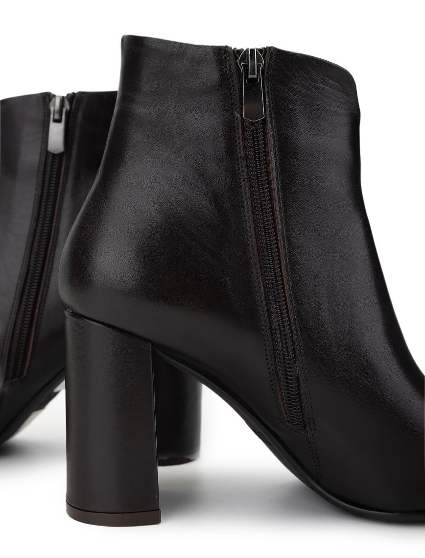 Tamer Tanca Kadın Hakiki Deri Kahverengi Topuklu Bot Tamer Tanca Kadın Hakiki Deri Kahverengi Topuklu Bot