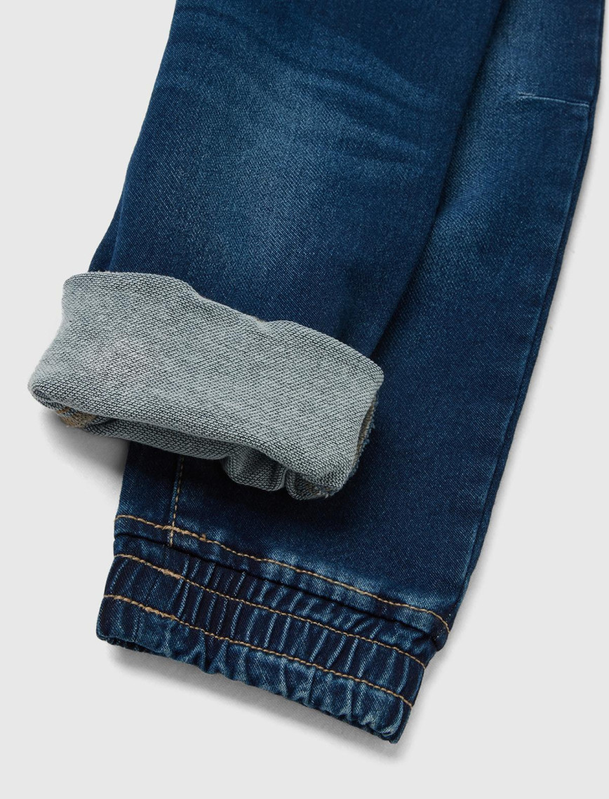 Erkek Çocuk Lacivert Arkada Logo İşlemeli Beli Büzgülü Denim Jogger Pantolon Erkek Çocuk Lacivert Arkada Logo İşlemeli Beli Büzgülü Denim Jogger Pantolon