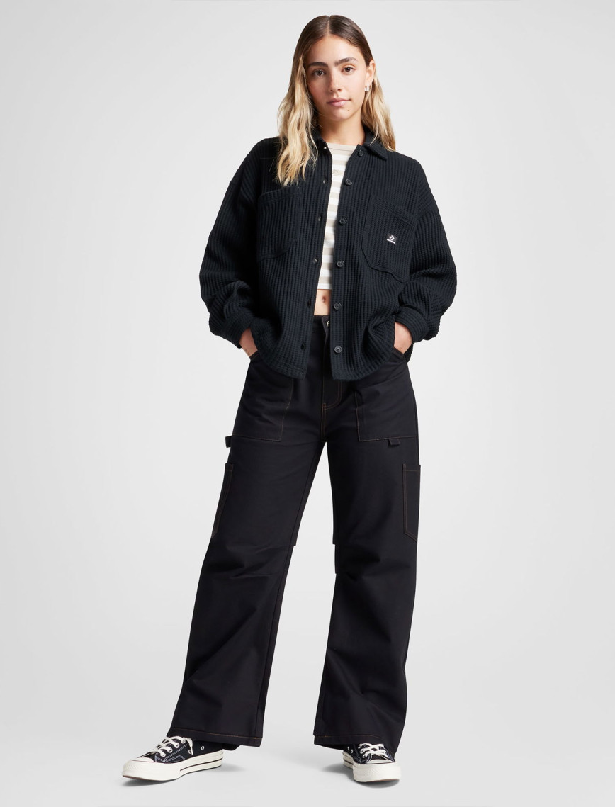 Converse Kadın Oversize Fit Siyah Gömlek Converse Kadın Oversize Fit Siyah Gömlek