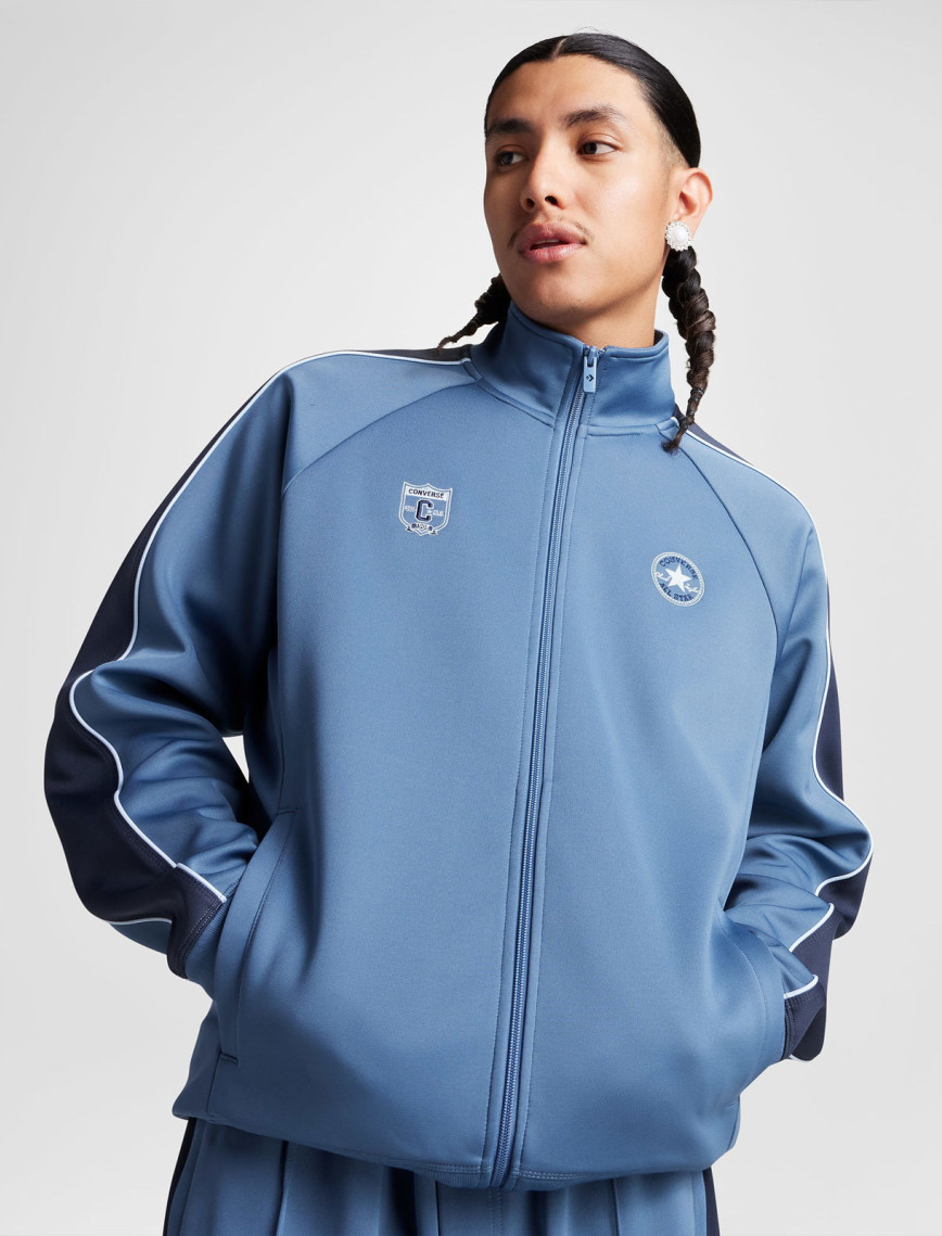 Converse Erkek Renk Bloklu Mavi Eşofman Üstü Converse Erkek Renk Bloklu Mavi Eşofman Üstü