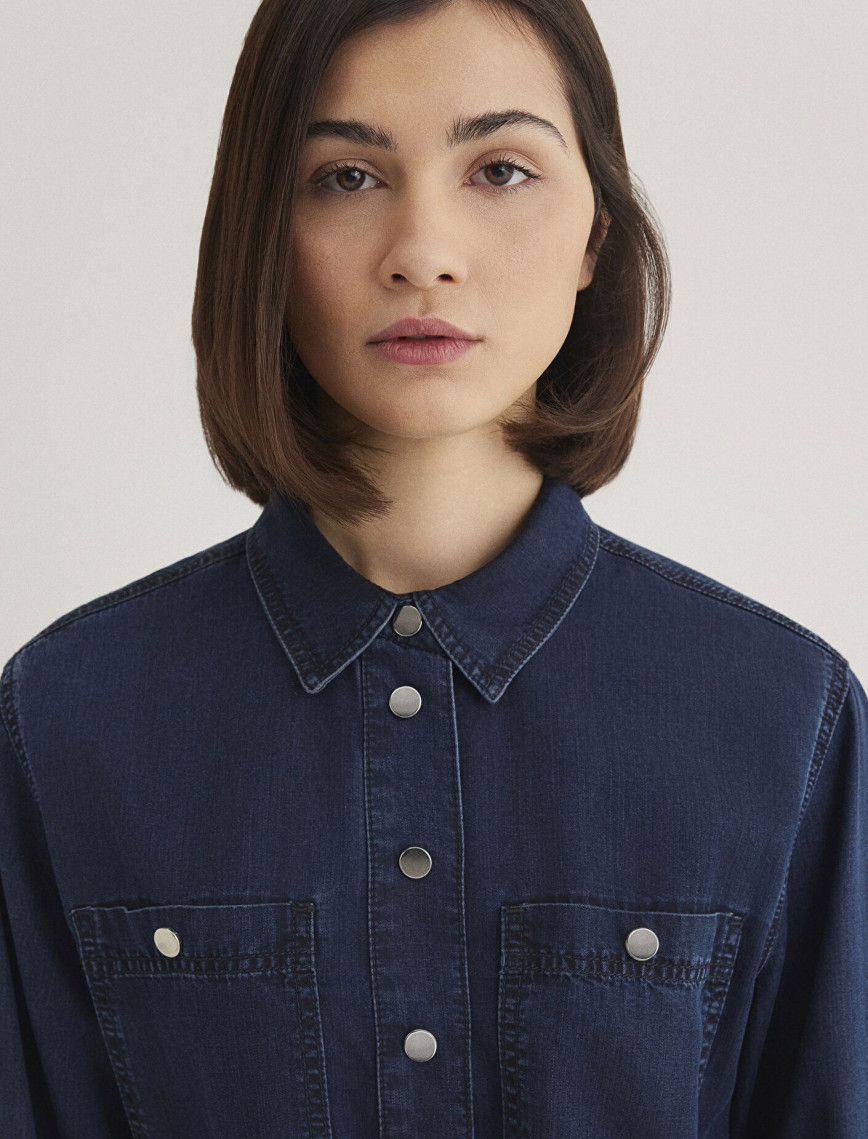 Mavi Bridget Gold Klasik Mürekkep Mavi Jean Elbise 1310541-87815 Mavi Bridget Gold Klasik Mürekkep Mavi Jean Elbise 1310541-87815